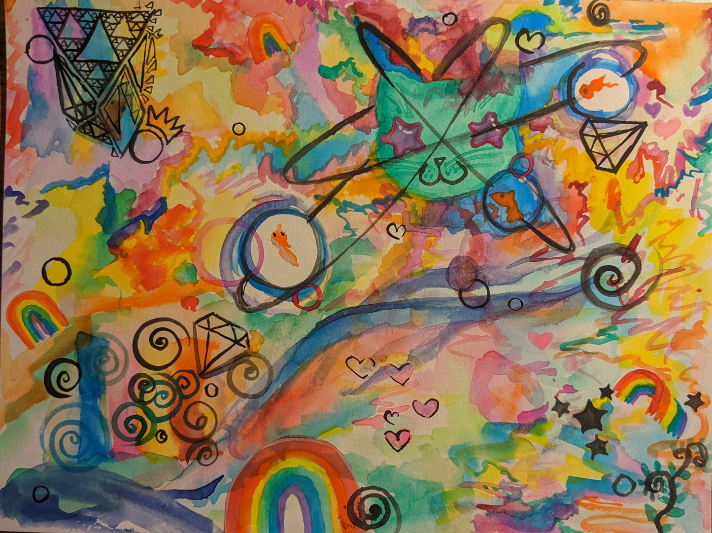PRINT OF Atom Cat Trip | Jake Snow Art