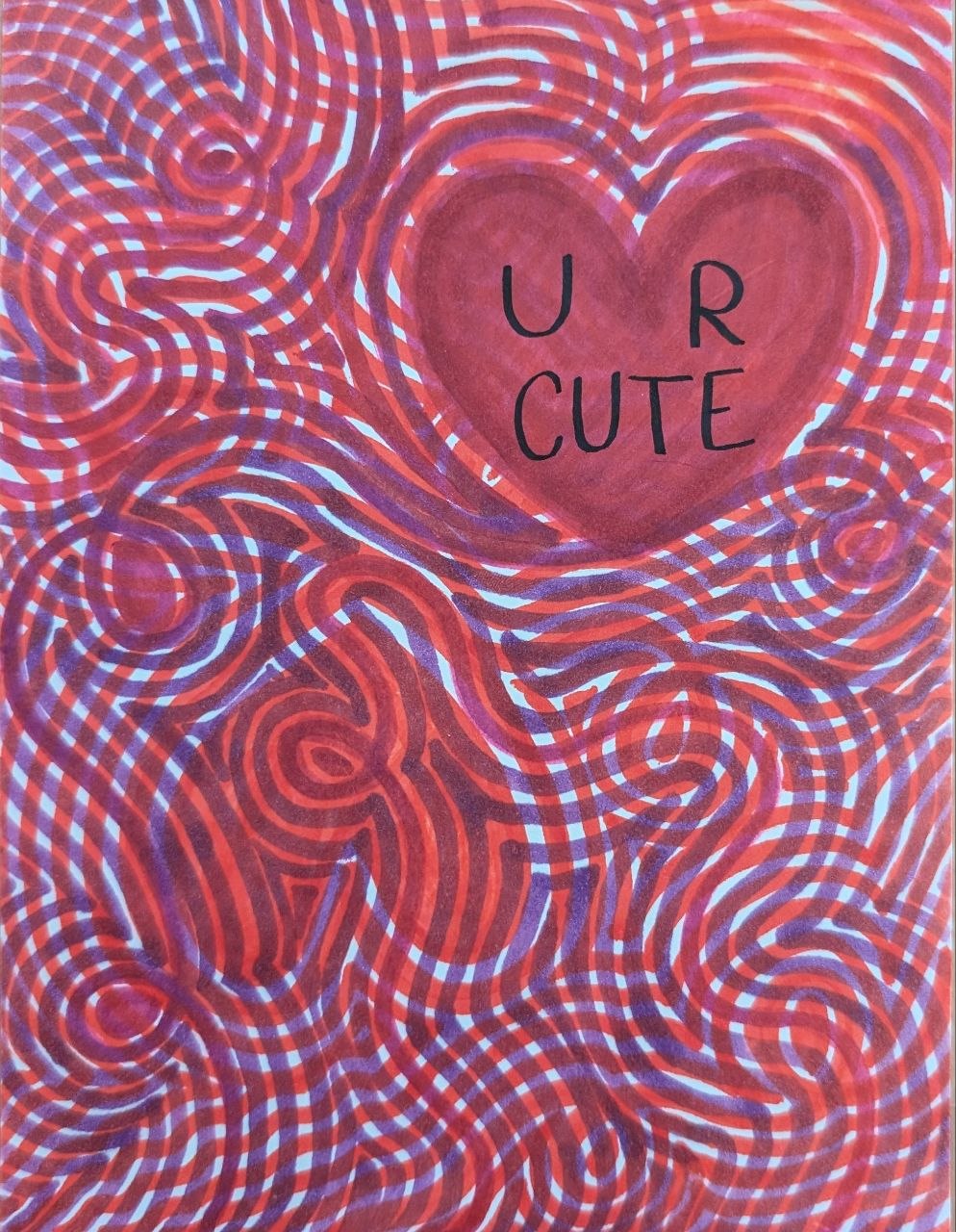 ZenTangle Valentine's Day | 6x8" Marker Drawing Original | Jake Snow Art