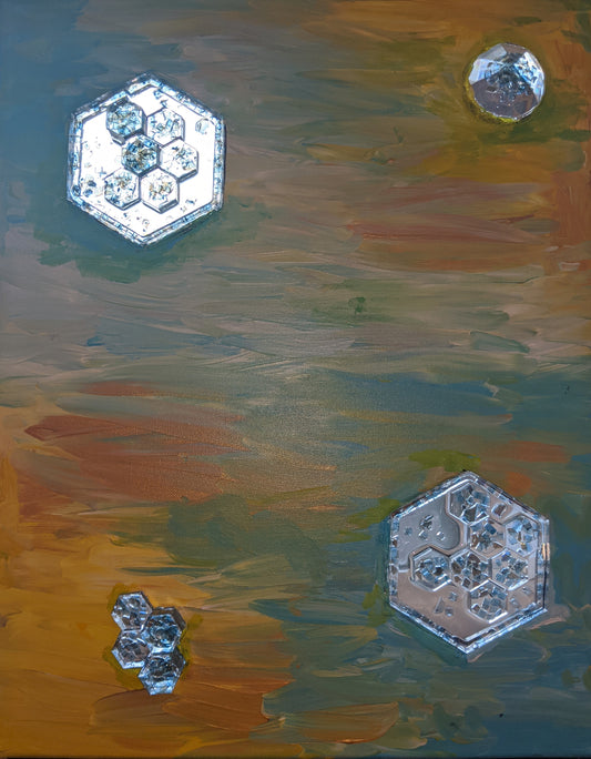 Hexagon Portal | 16x20" Acrylic Resin Painting | Jake Snow Art