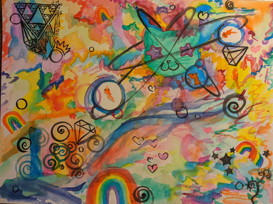 PRINT OF Atom Cat Trip | Jake Snow Art