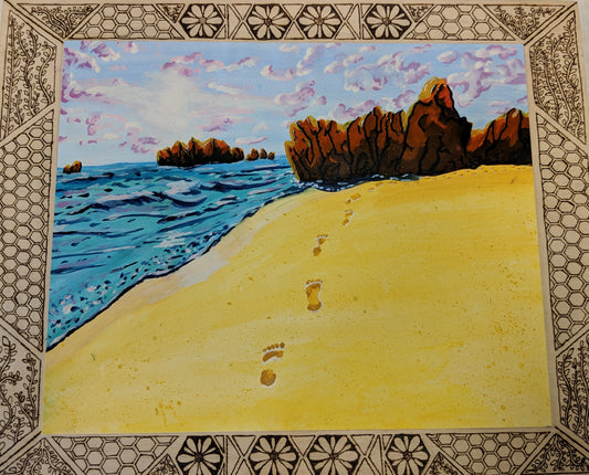 Mindfulness | 16x20" Gouache on Woodburned Panel | Jake Snow Art