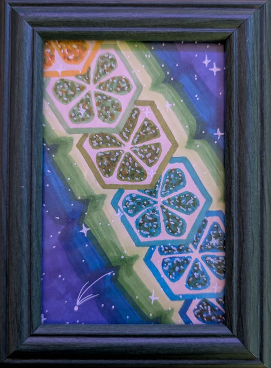 FRAMED Lime Spectrum | Original Marker Drawing | Jake Snow Art