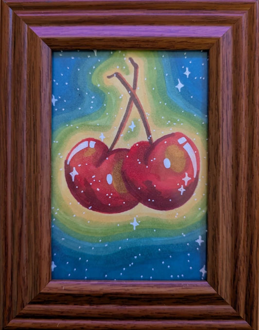FRAMED Cherry World | Original Drawing | Jake Snow Art