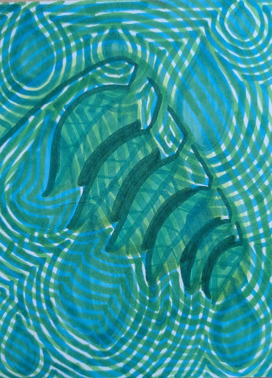 ZenTangle Leaves | 6x8" Marker Drawing Original | Jake Snow Art