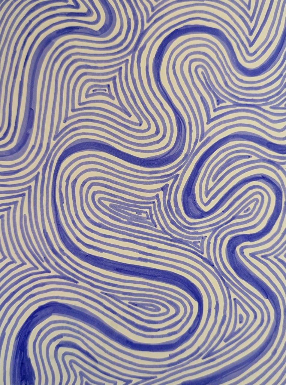 ZenTangle Waves | 6x8" Marker Drawing Original | Jake Snow Art