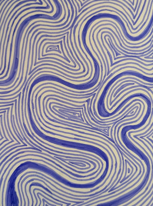 ZenTangle Waves | 6x8" Marker Drawing Original | Jake Snow Art