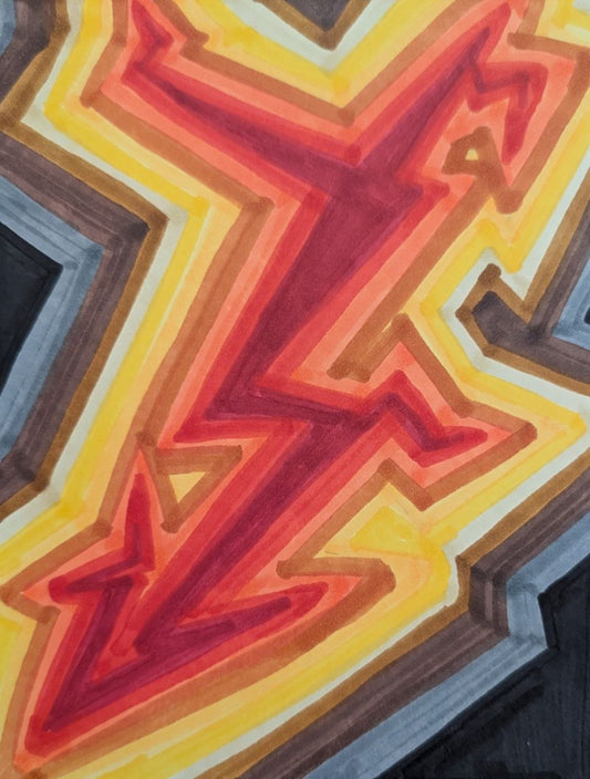 ZenTangle Zap | 6x8" Marker Drawing Original | Jake Snow Art