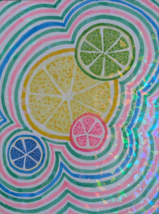 ZenTangle Citrus | 6x8" Marker Drawing Original | Jake Snow Art