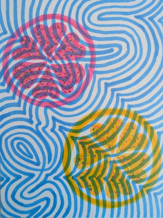 ZenTangle Pink Lemonade Hearts | Marker Drawing Original | Jake Snow Art