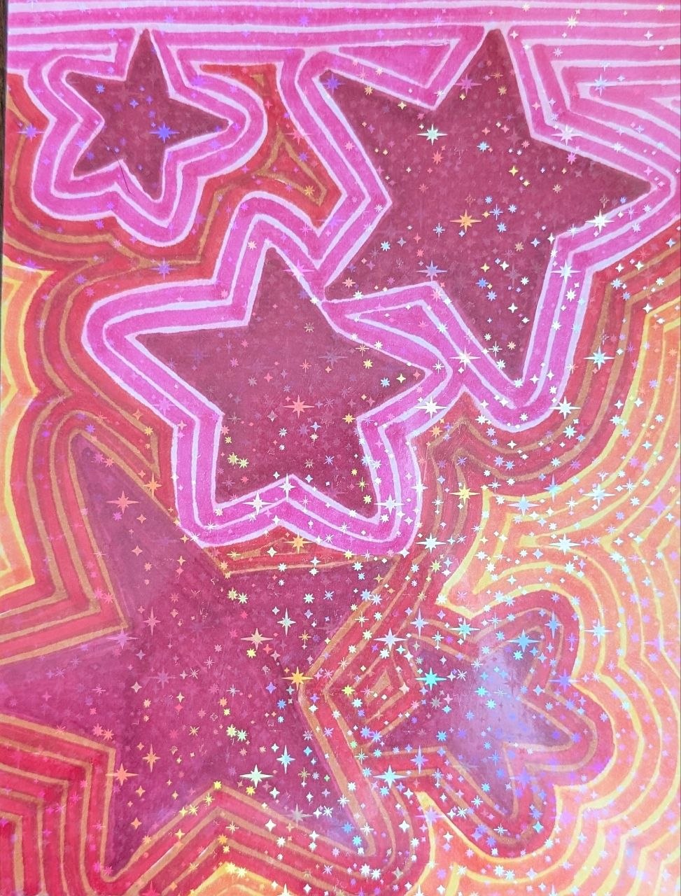 ZenTangle Stars | 6x8" Marker Drawing Original | Jake Snow Art