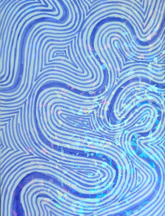 ZenTangle Waves | 6x8" Marker Drawing Original | Jake Snow Art