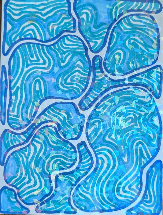 ZenTangle Pools | 6x8" Marker Drawing Original | Jake Snow Art
