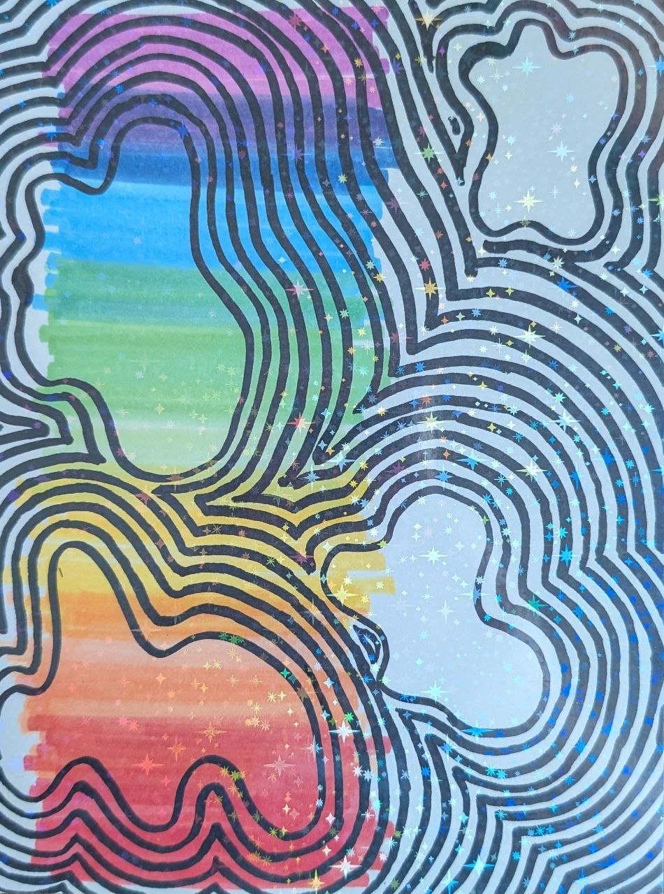 ZenTangle Clouds | 6x8" Marker Drawing Original | Jake Snow Art